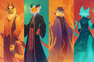 draw your furry art, fursona or anthro character