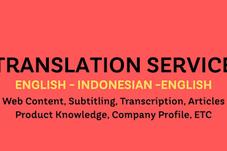 translate english and indonesian with editorial finesse