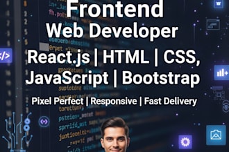 create a responsive website using HTML, CSS, javascript and reactjs