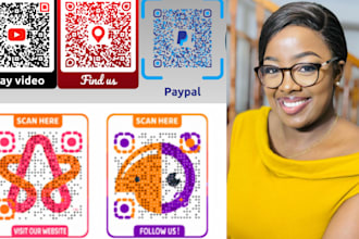 design a qr code with logo and call to action text in 1 hour