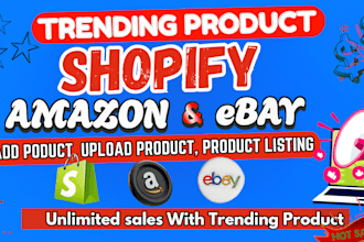 upload ecommerce  product listing upload product research shopify listing