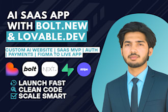 custom ai website with lovable dev, bolt new, saas web app, stripe integration