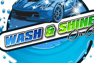 design a clean and modern automotive cleaning logo for your car wash