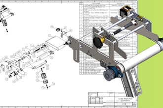 do 3d model and 2d technical drawings of mechanical assembly