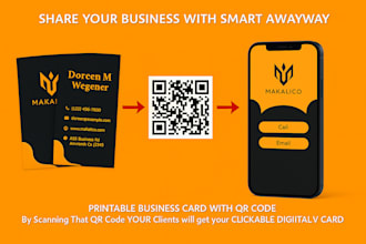 design printable and clickable digital luxury business qrcode card flyer