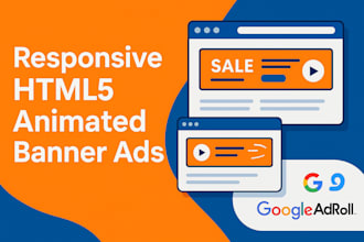 design responsive HTML5 animated banner ads for google display or adroll