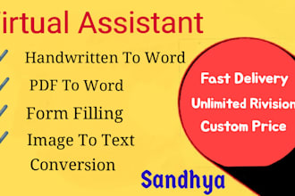 do handwritten to word, copy paste typing, and form filling jobs