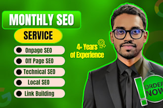 complete monthly SEO service to rank your website on google 1st page