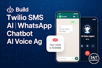 twilio SMS ai agent, vapi ai calling agent, whatsapp ai chatbot, sms ai agent