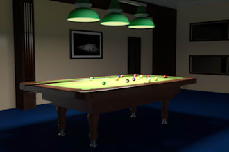 renovate snooker room interior,billiard table,cgi night rendering,game,layout