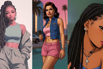 draw gta style, vector cartoon portrait style from photo