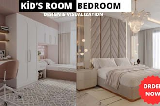 do interior design and 3d rendering for bedrooms