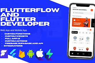 build flutterflow mobile app, flutter flow app, mvp with firebase and API