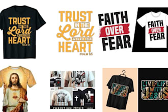 do unique christian typography custom t shirt design for faith inspired apparel