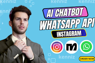 do whatsapp api chatbot, instagram ai, manychat automation bot and custom agent