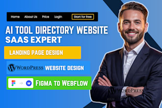 design a ranking saas website, ai tools directory website, saas landing page