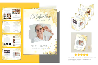 create a custom memorial program design for a meaningful funeral tribute