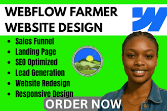 build responsive webflow farmer website design redesign SEO optimization expert