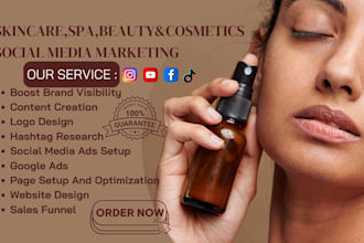 be your social media marketing manager for skincare, spa, beauty and cosmetics