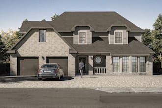 create realistic 3d exterior rendering and visualization