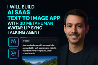 build ai saas text to image app with 3d metahuman avatar lip sync talking agent