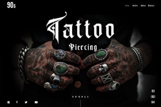 build squarespace tattoo studio website body art shop piercings ucraft website
