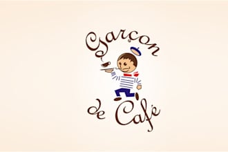 design pictorial french coffee shop logo