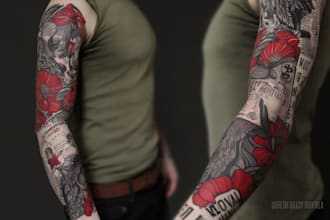 create a tattoo design of tattoo sleeve