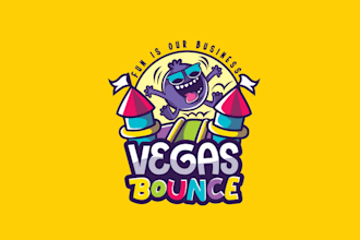 design amazing bounce house rental logo