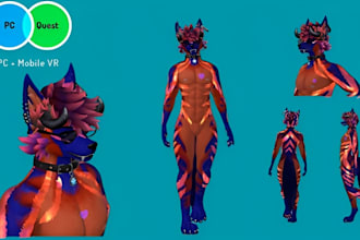 create a custom vrchat avatar 3d vtuber model 3d vrchat avatar furry avatar