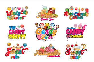 design ice cream, chocolate, sweets, treat, snacks or candy logo