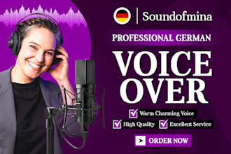 record a female german voice over in a charmant voice