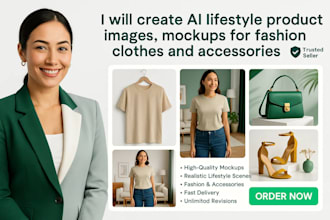 create ai lifestyle product images, mockups for fashion clothes and accessories