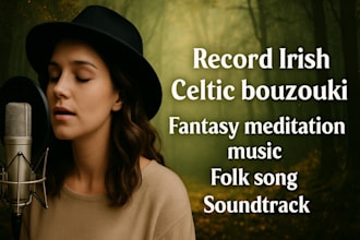 record irish celtic bouzouki, fantasy meditation music, folk song, soundtrack