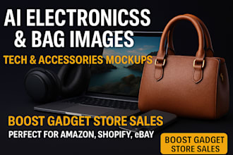 design ai product mockups and lifestyle images for electronics, bags and purses