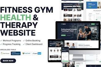build fitness gym website medical website health consulting therapy website