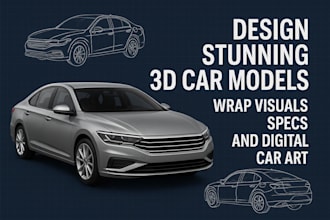 create realistic 3d car modeling, wrap design, and custom car renders