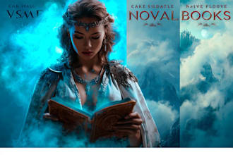 design eye catching fantasy, romance, or sci fi book covers