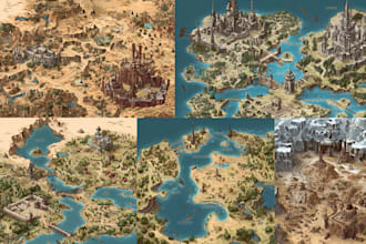 do fantasy map design map maker vector map illustration fantasy city map design