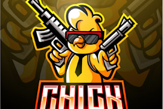 design unique pubg soldier gaming mascot logo in 12 hours