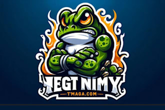 a bold angry frog mascot logo that commands attention