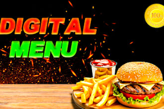 design digital menu or menu board for your resturant