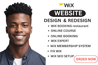 wix website design redesign wix booking  restaurant, membership, online course
