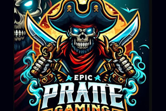design vector illustration of pirate skull logo