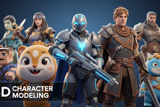 design 3d cartoon characters, reboot characters, and virtual assistant visuals