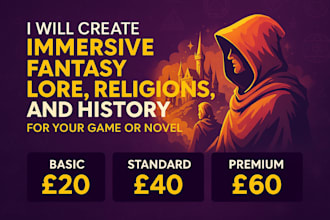 write immersive fantasy lore, religions, and history for your game or novel