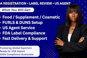 handle fda registration, label review, and be your US agent
