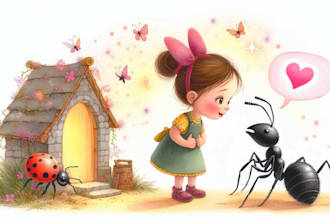 draw watercolor children and kids story book illustrations