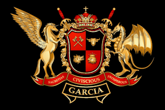 draw custom and original coat of arms, heraldic family crest