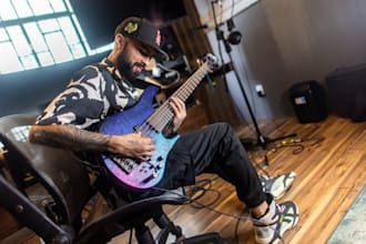 record bass and guitar